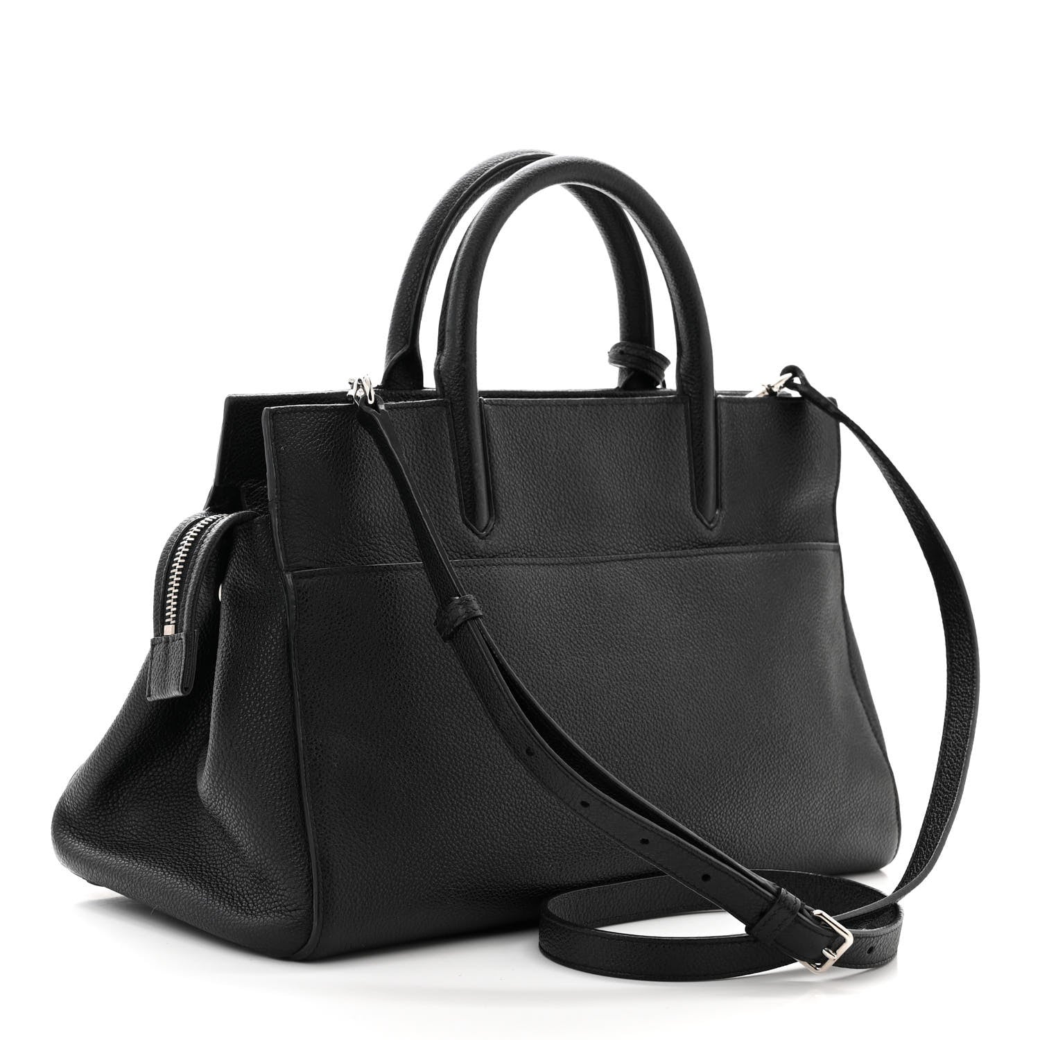 Saint Laurent Grained Calfskin Small Cabas Rive Gauche Black 3 of 10