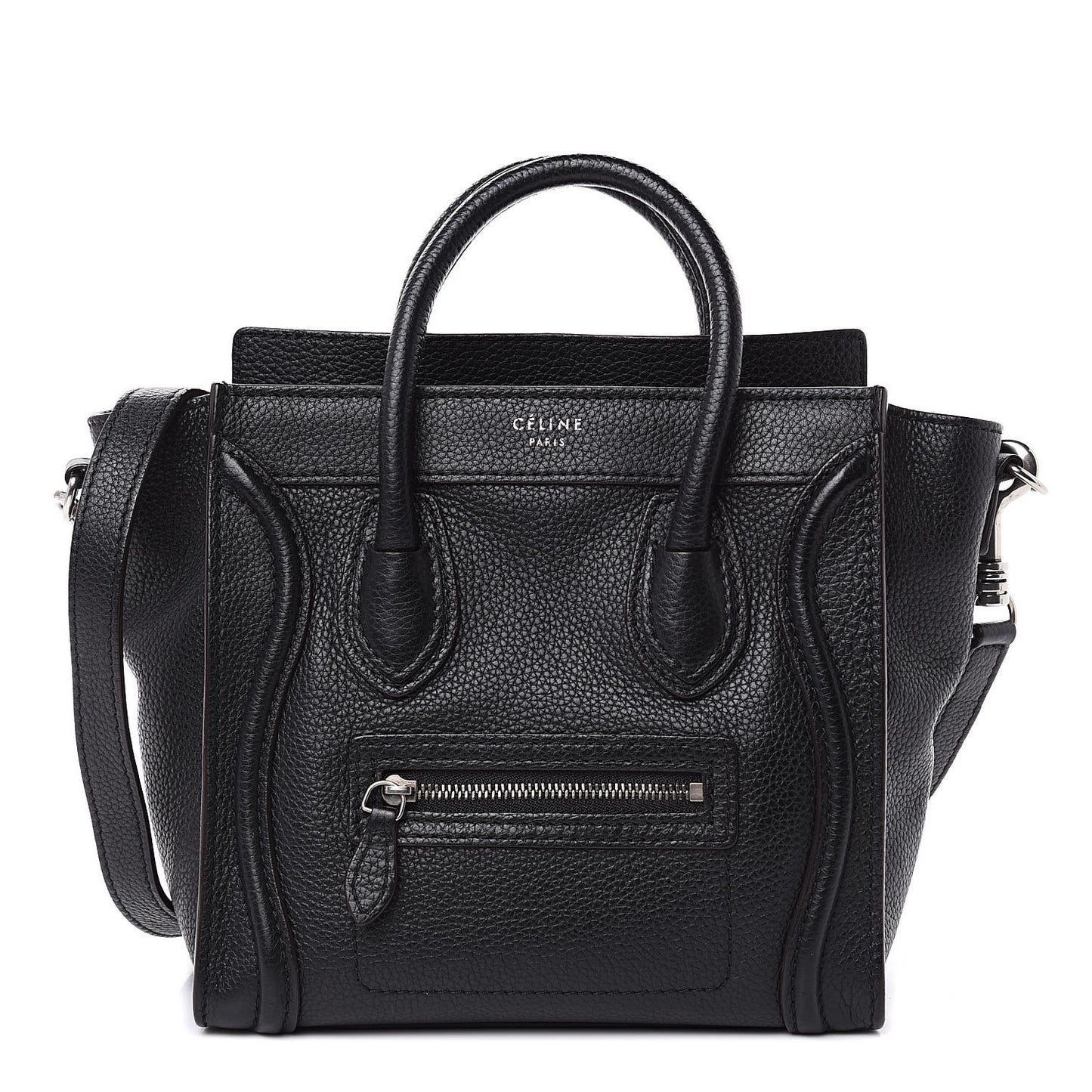 Drummed Calfskin Nano Luggage Black