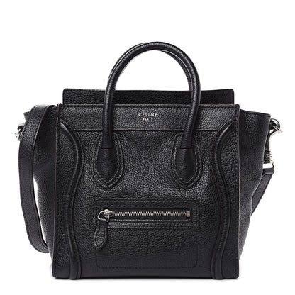 Celine Drummed Calfskin Nano Luggage Black 1 of 10