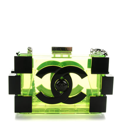 Chanel Plexiglass Boy Brick Lego Clutch Green Black 1 of 7