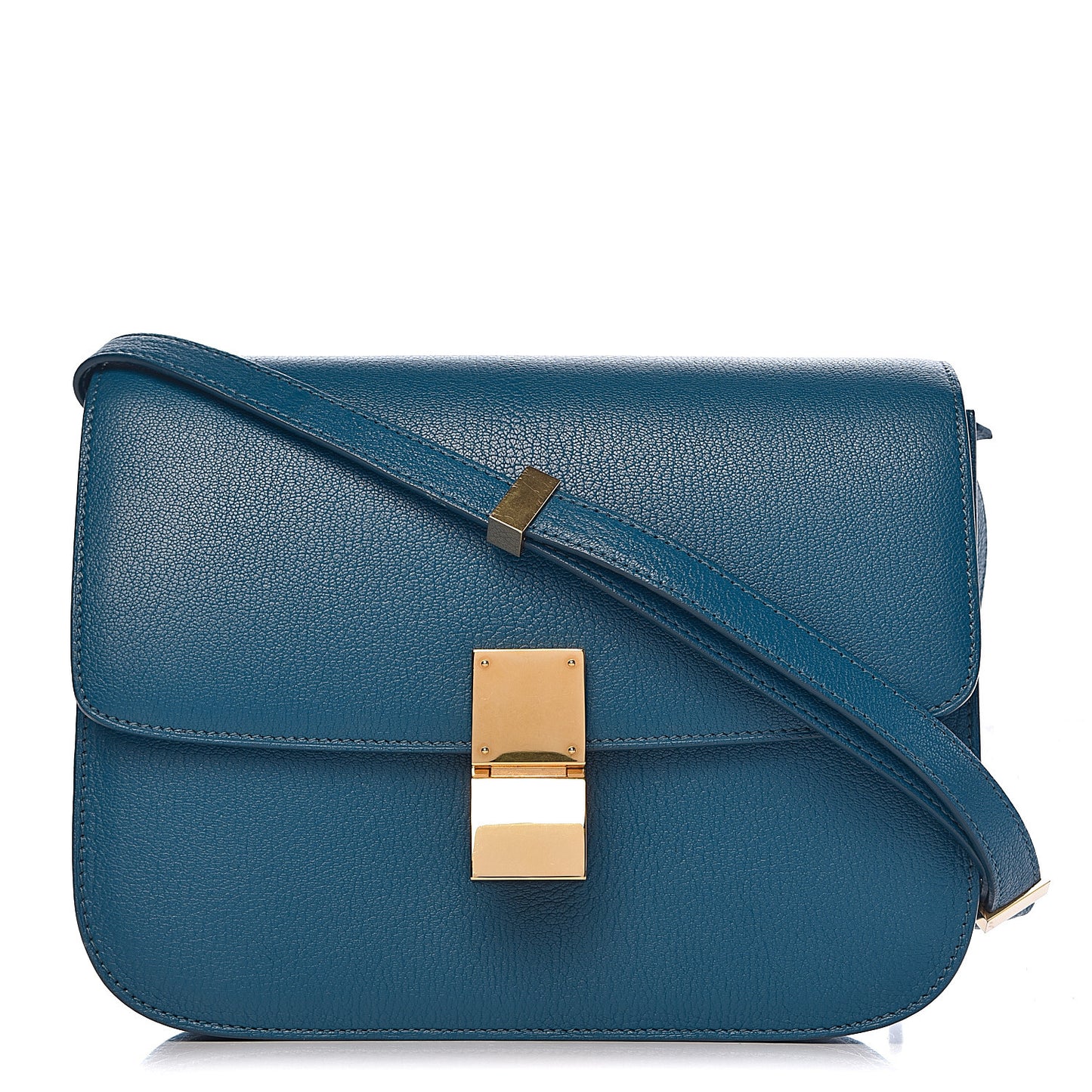Goatskin Medium Classic Box Flap Bag Deepsea
