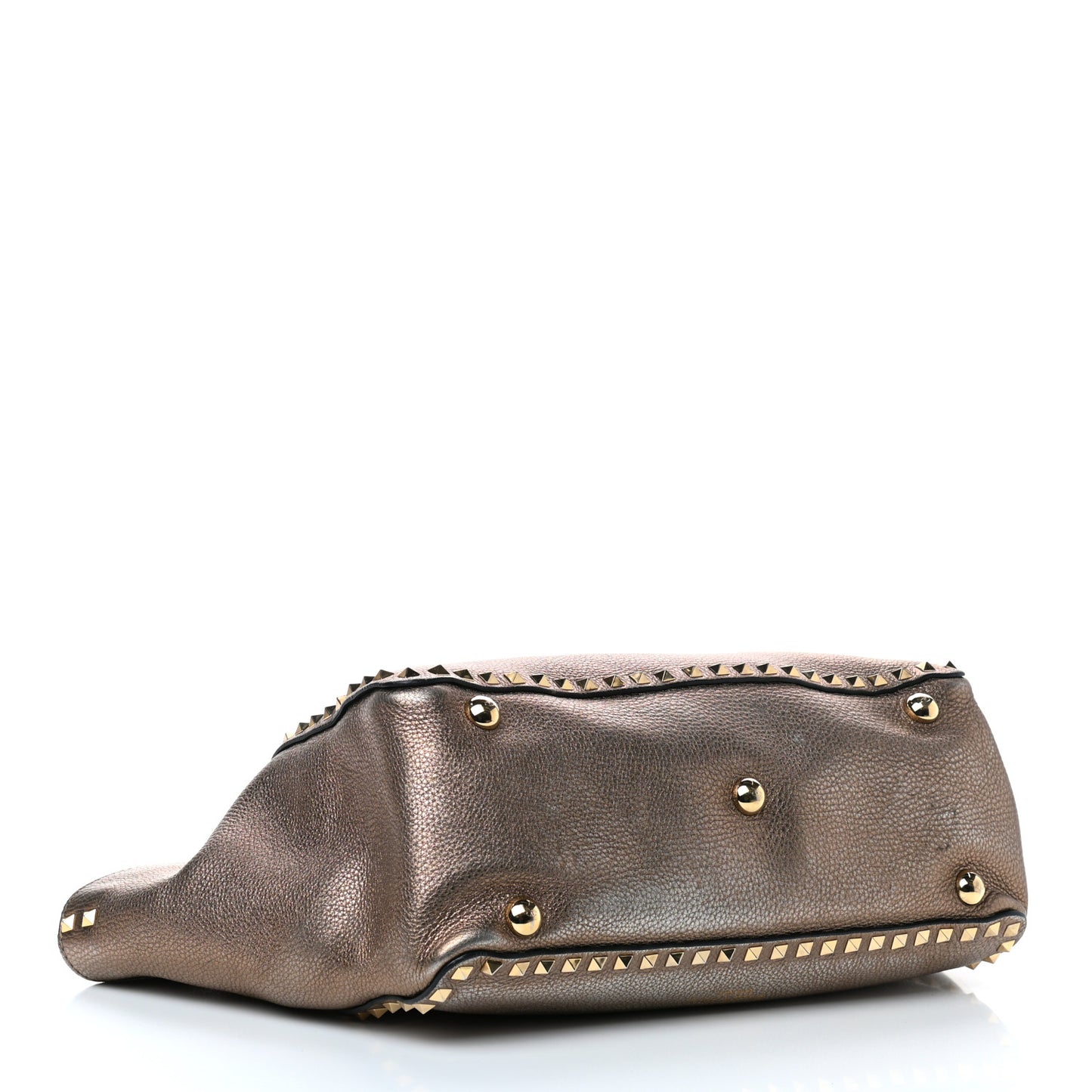 Metallic Alce Printed Calfskin Medium Rockstud Tote Sasso