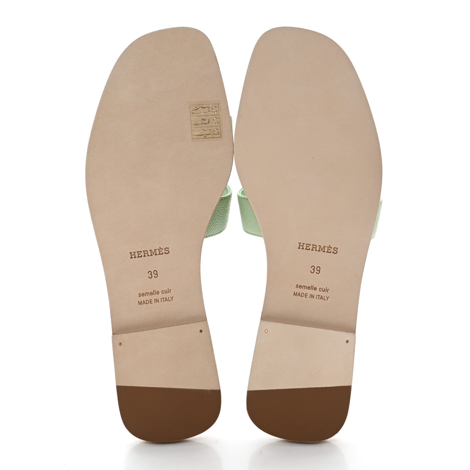 Hermes Epsom Oran Sandals 39 Vert Jade 5 of 10