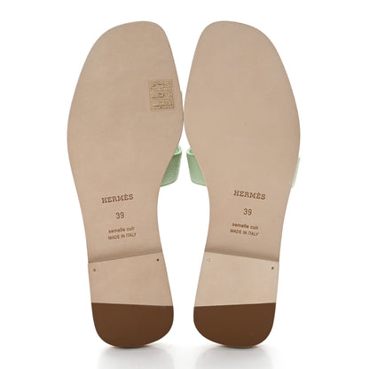 Hermes Epsom Oran Sandals 39 Vert Jade 5 of 10