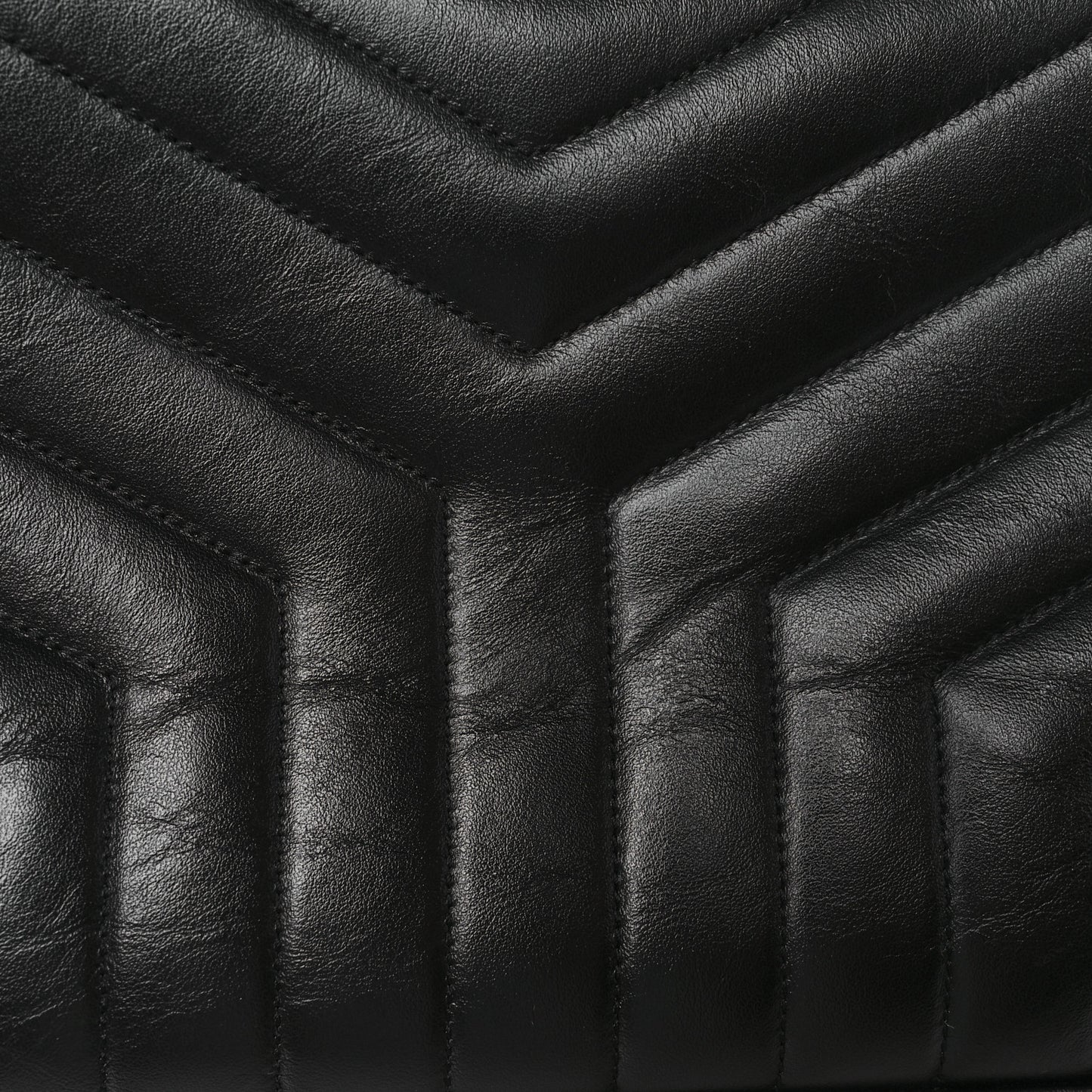 Calfskin Y Quilted Monogram Monochrome Medium Loulou Chain Satchel Black