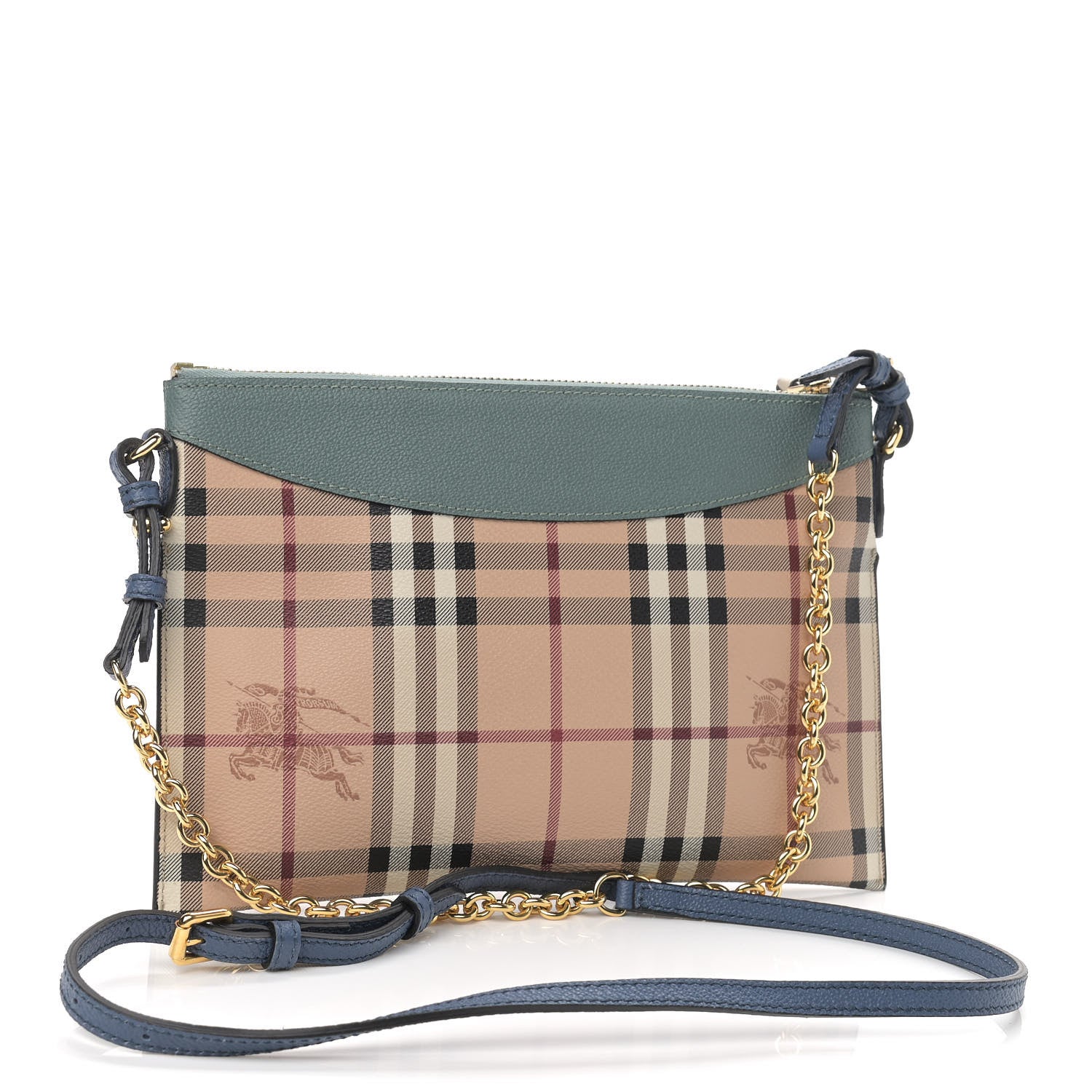 Burberry Haymarket Check Derby Peyton Crossbody Clutch Bag Eucalyptus Green 3 of 10