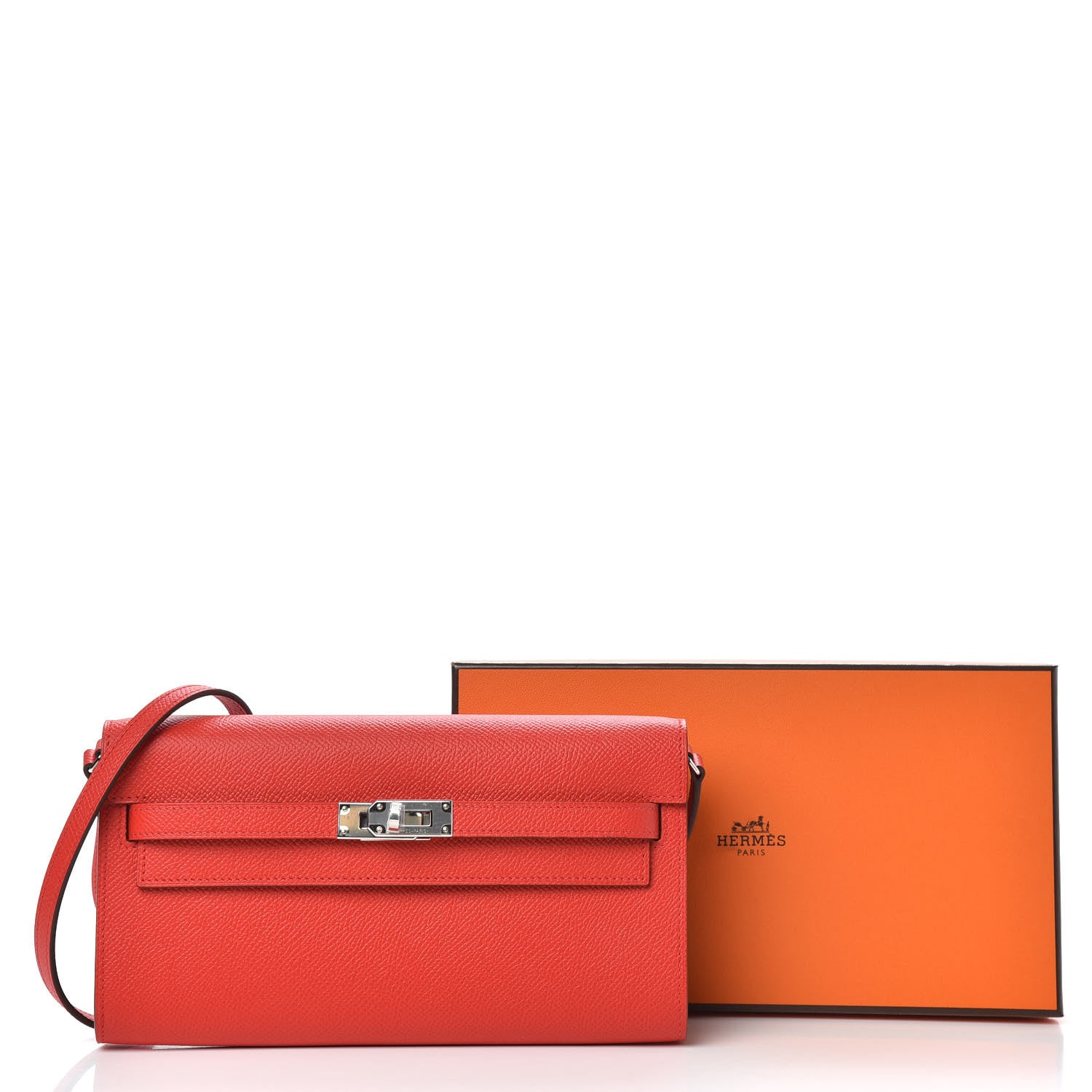 Hermes Epsom Verso Kelly Wallet To Go Rouge De Coeur Rose Extreme 9 of 9