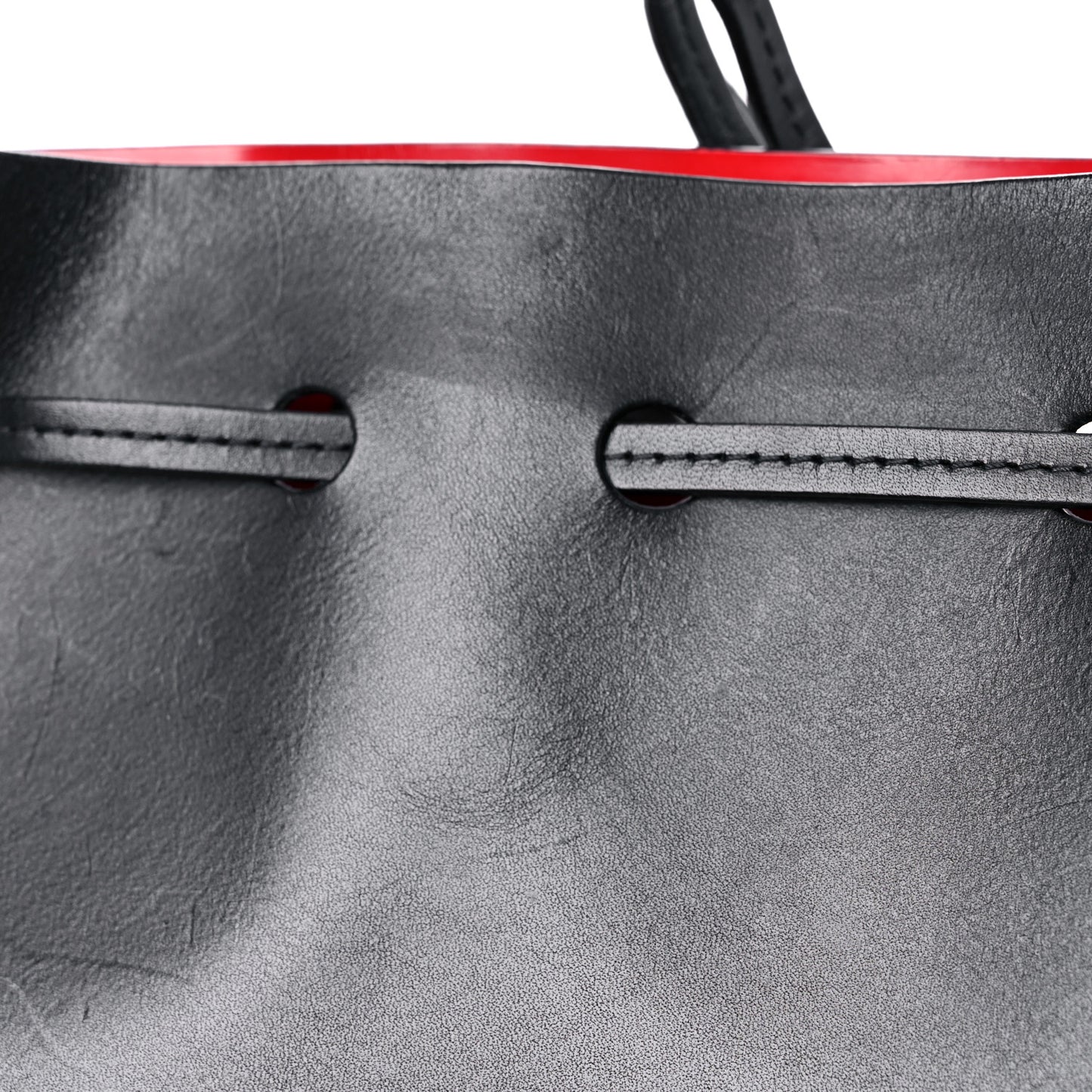 Calfskin Mini Bucket Bag Black Flamma