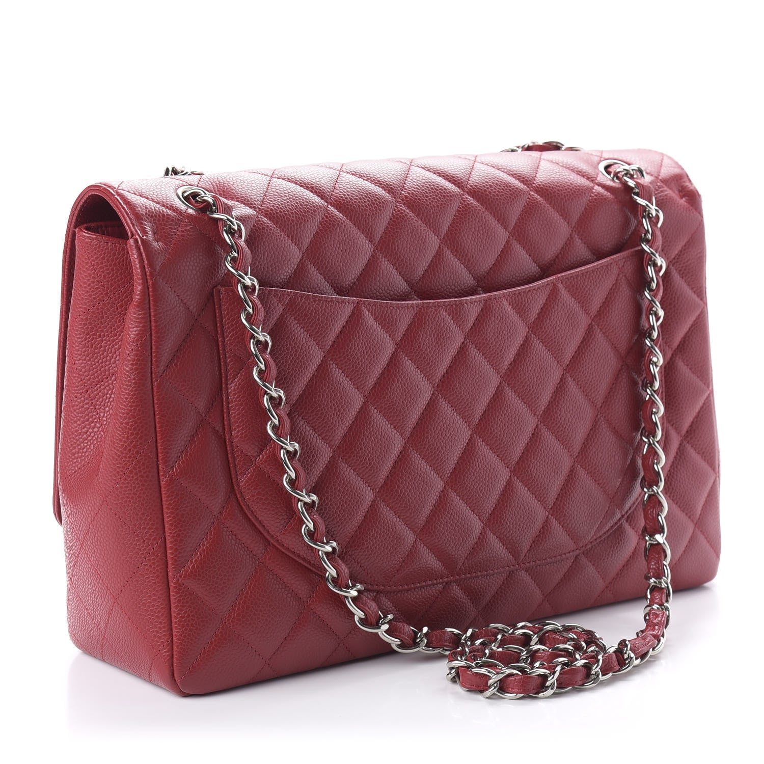 Chanel Caviar Quilted Maxi Single Flap Red 3 of 10