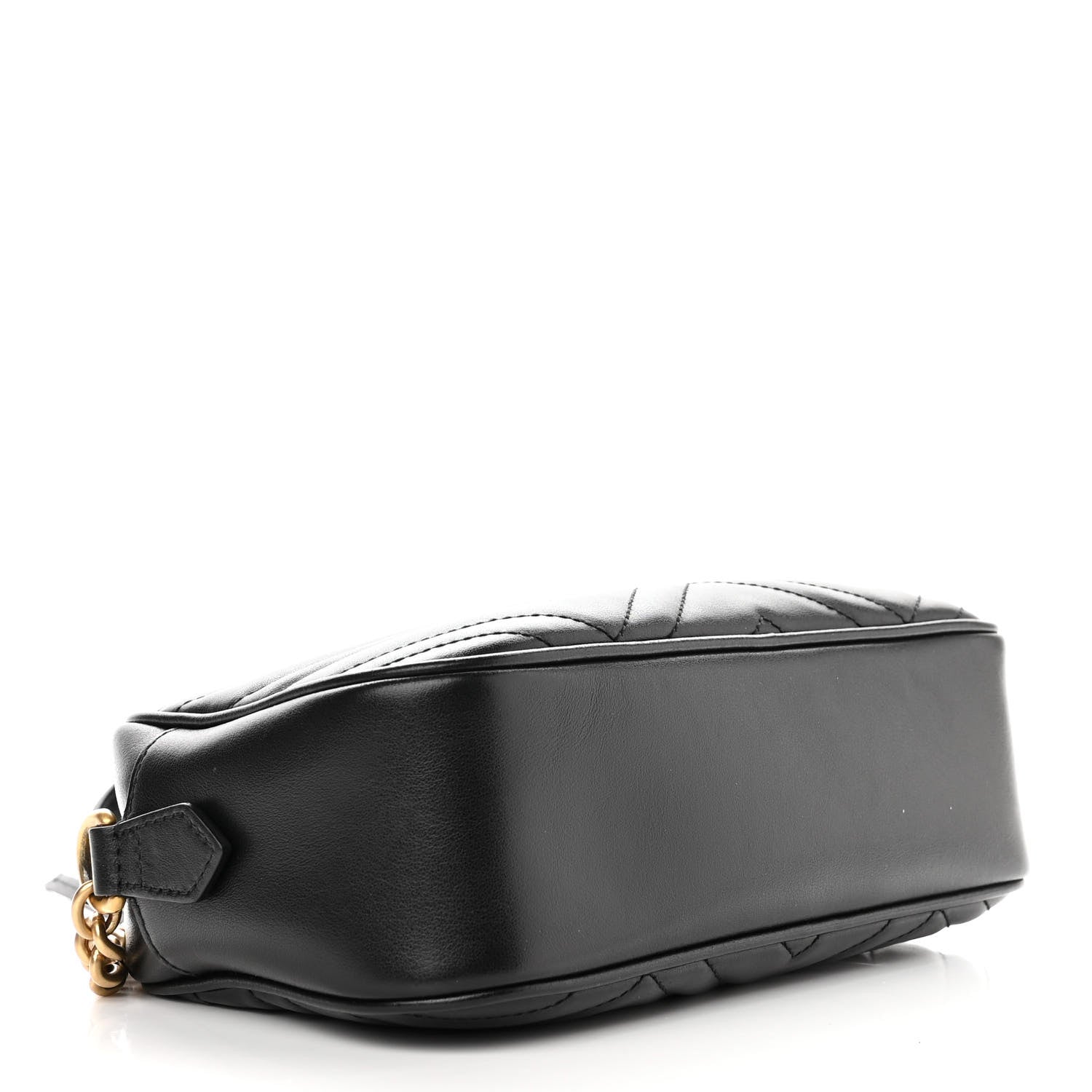 Gucci Calfskin Matelasse Small GG Marmont Chain Shoulder Bag Black 4 of 9