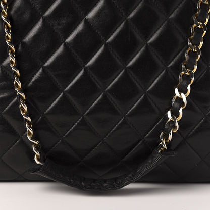 Chanel Lambskin Quilted Shopping Tote Black 12 of 14