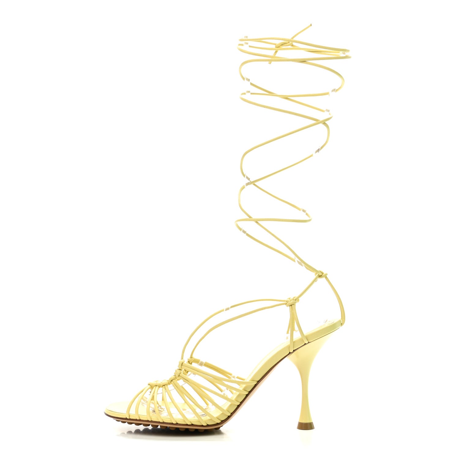 Bottega Veneta Nappa Dot Ankle Tie Sandals 37 Moon Beam 1 of 9
