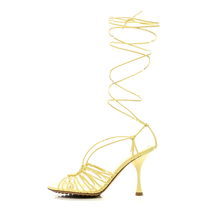 Bottega Veneta Nappa Dot Ankle Tie Sandals 37 Moon Beam 1 of 9