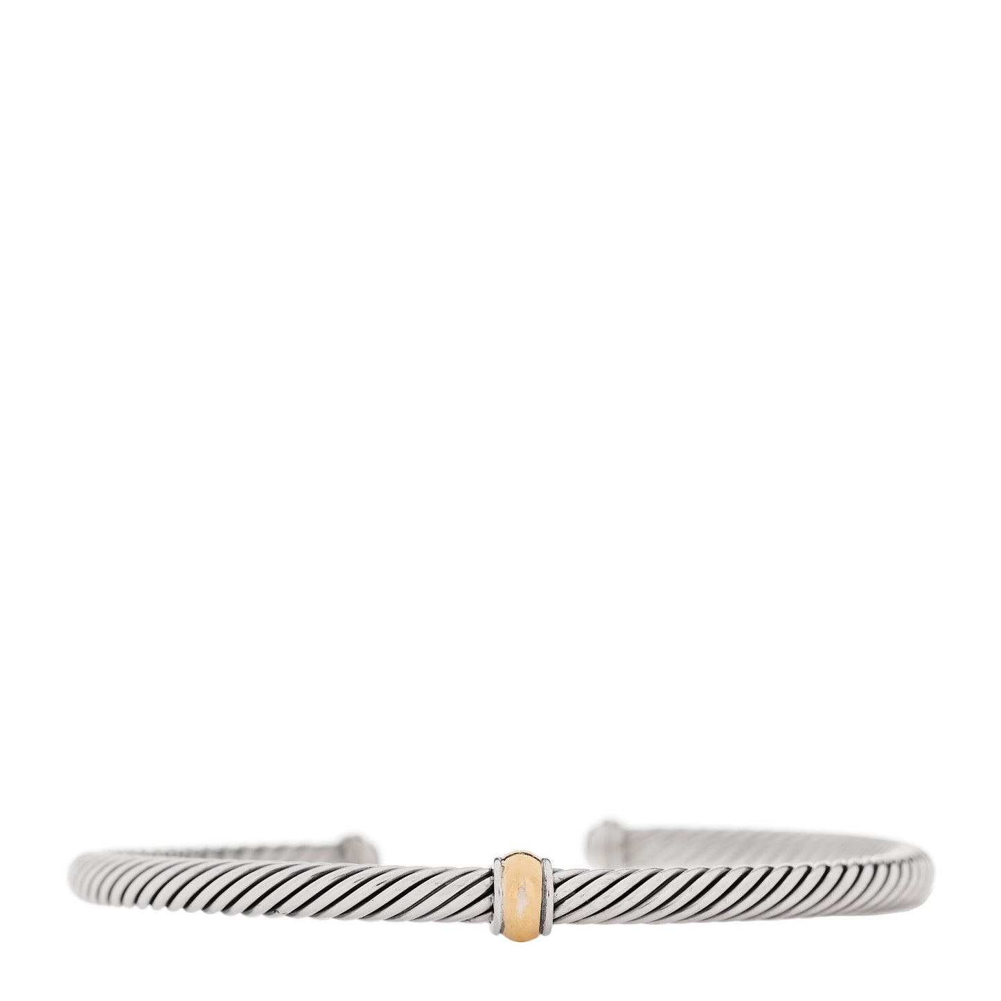 Sterling Silver 18K Yellow Gold 4mm Station Cable Bracelet