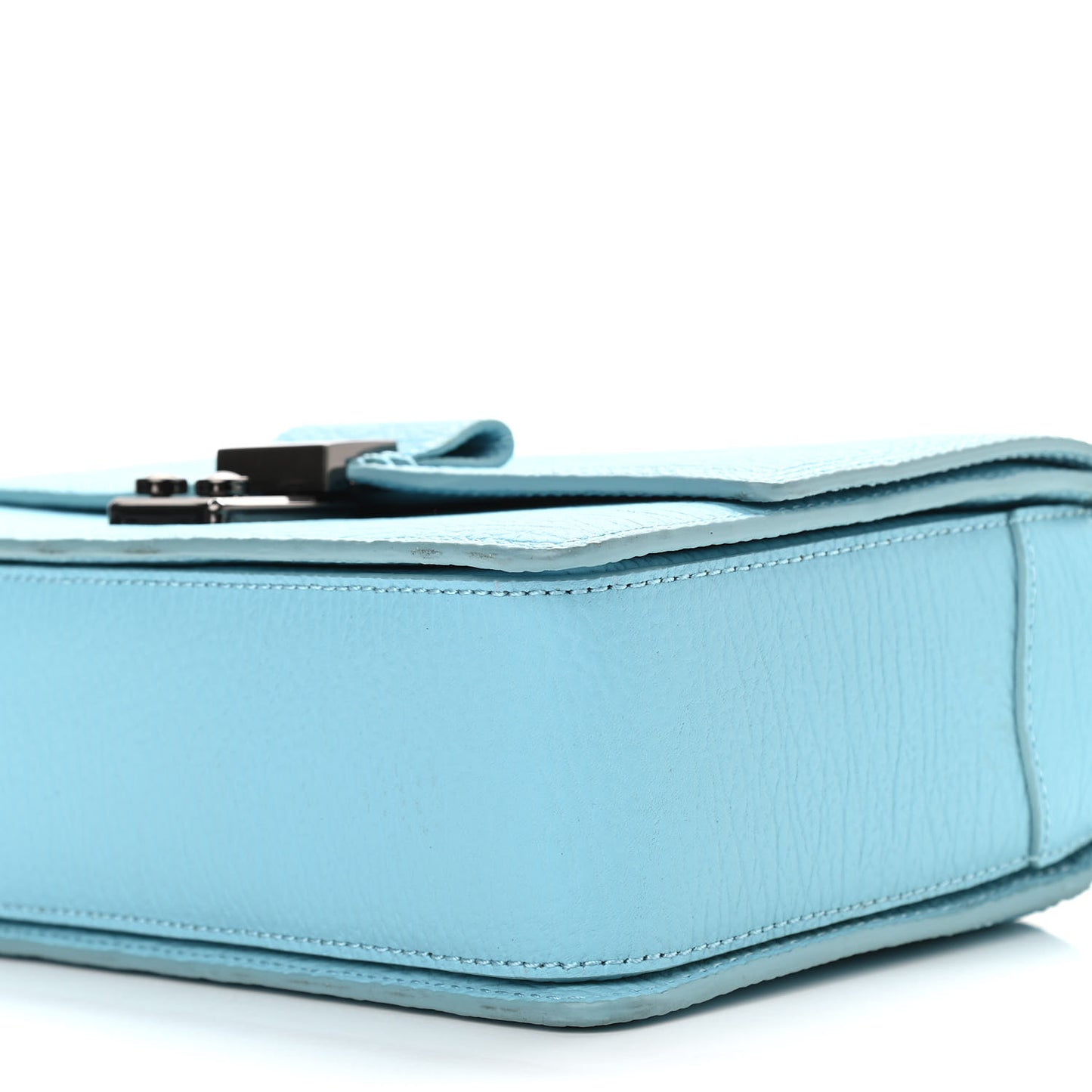 Textured Calfskin Mini Pashli Messenger Light Blue