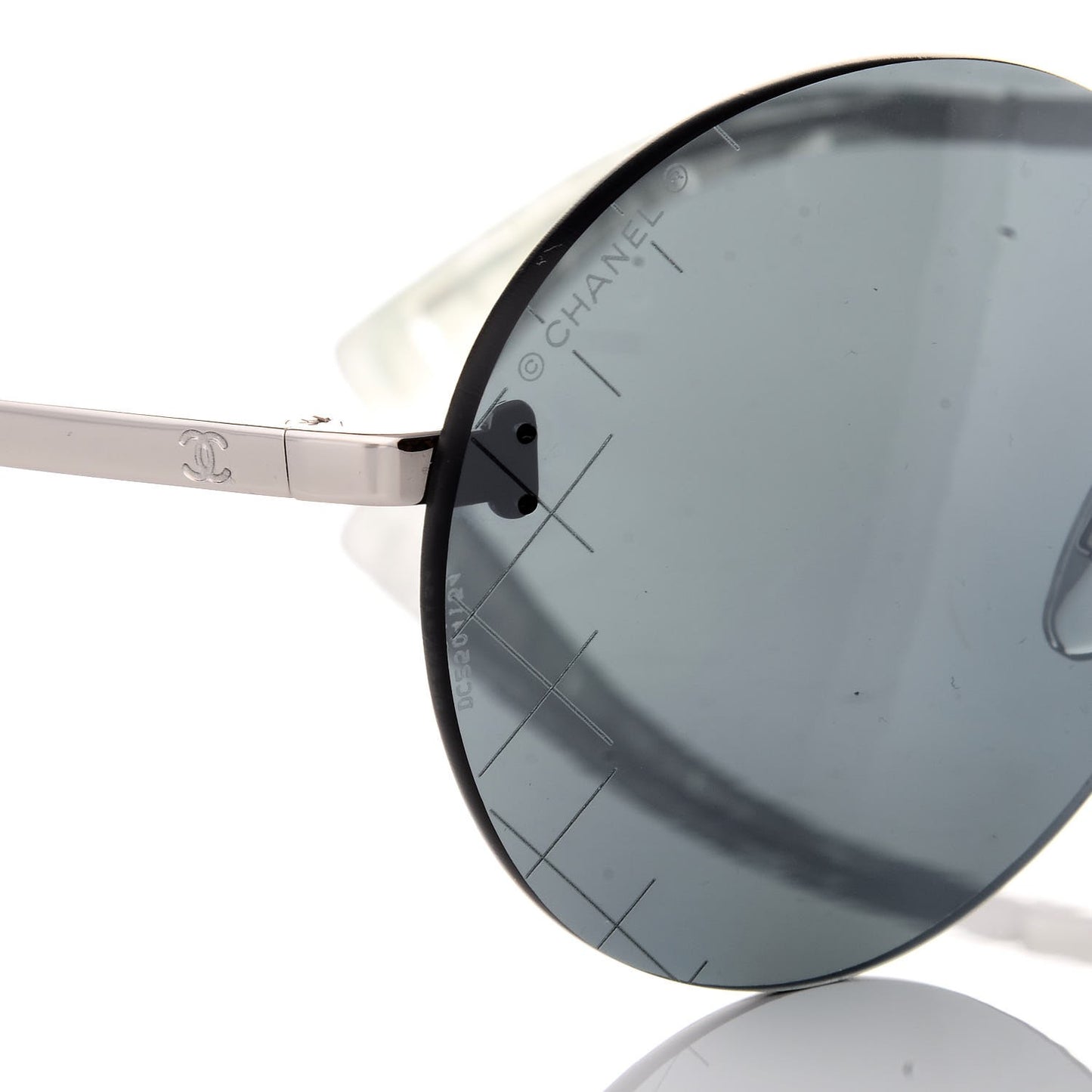 Metal Rimless Round Sunglasses 4216 Silver