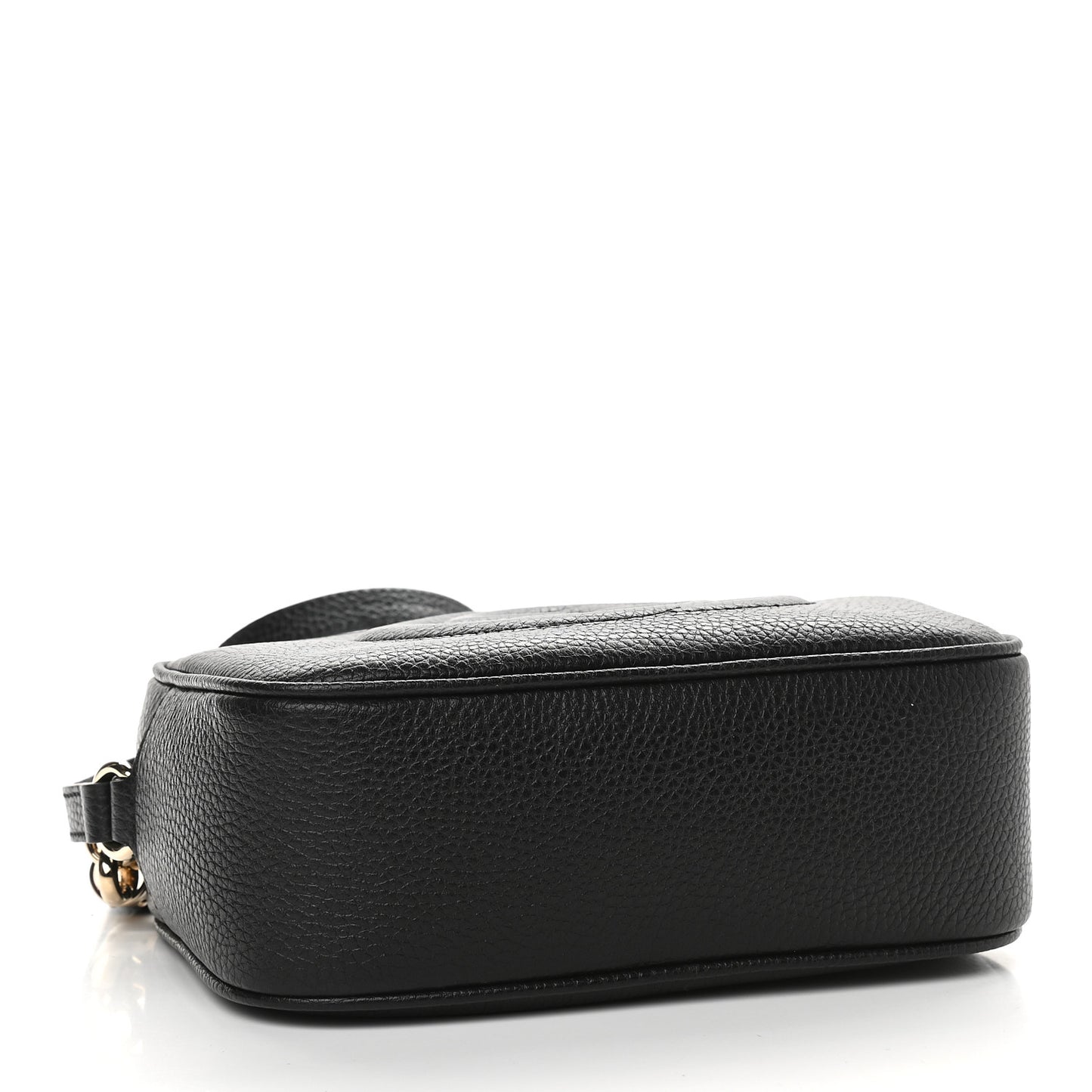 Pebbled Calfskin Small Soho Disco Bag Black