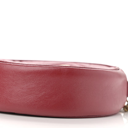 Gucci Glazed Calfskin Matelasse Heart Mini GG Marmont Round Shoulder Bag Romantic Cerise 10 of 10