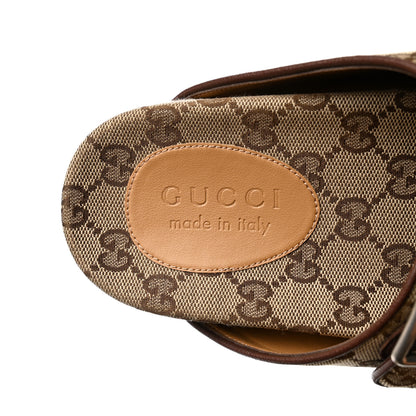 Gucci GG Monogram Lavaredo Eco Fabric Mens Slide Sandals With Straps 6 Beige Ebony Light Brown 6 of 9