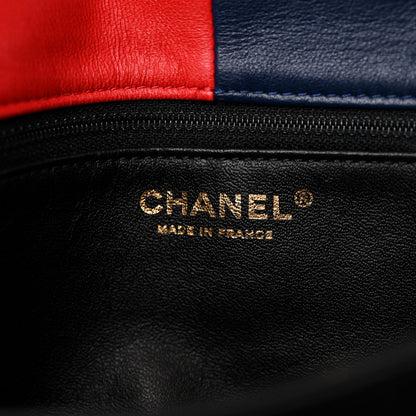 Chanel Lambskin Quilted Colorblock Pagoda Flap Black White Red Navy 6 of 15