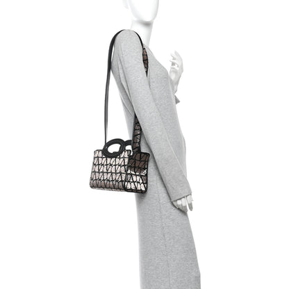 Valentino Garavani Sequins Toile Iconographe Calfskin Beaded Mini Le Troisieme Shopping Bag Black Rose 2 of 11