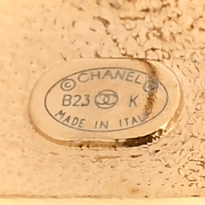 Chanel Resin CC Square Earrings Gold Black 4 of 5