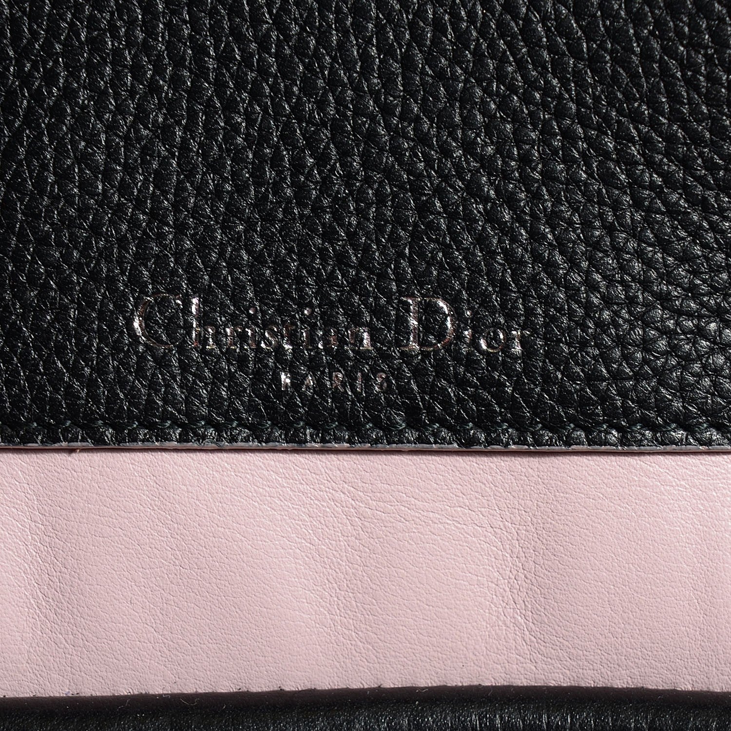 Christian Dior Grained Calfskin Bi Color Dior Bar Tote Black Rose Dragee 6 of 8