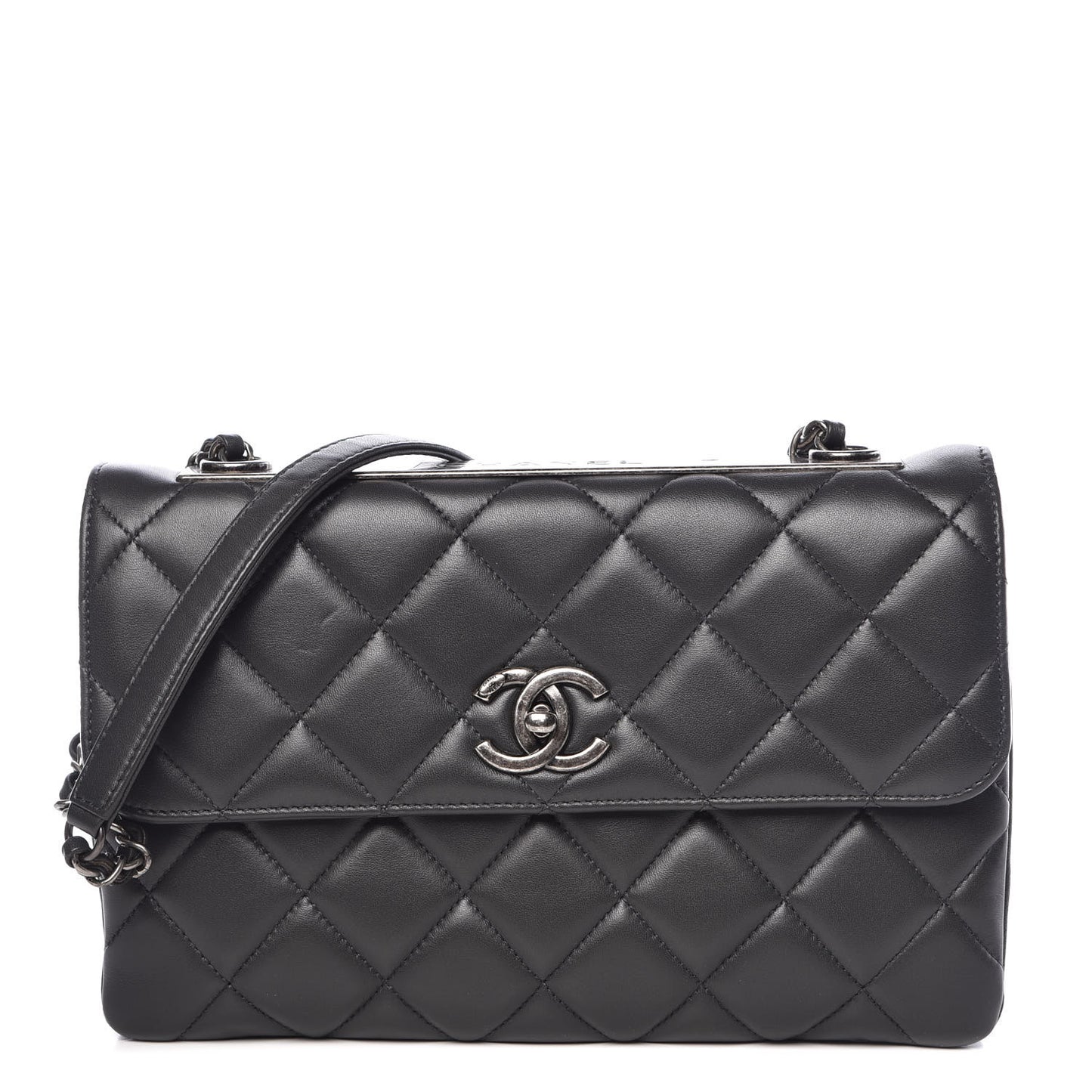 Lambskin Quilted Medium Trendy CC Flap Grey