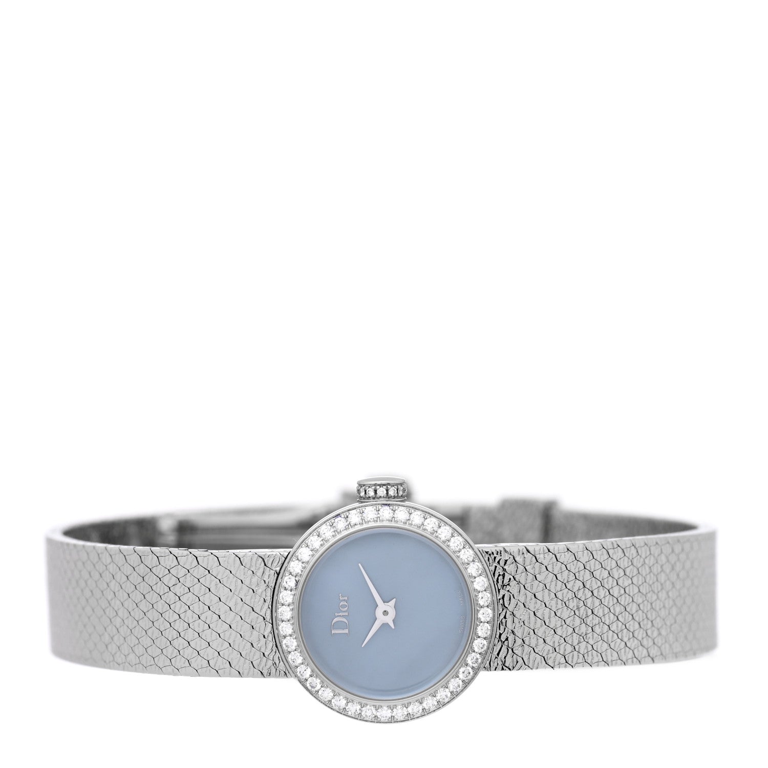 Christian Dior Stainless Steel Diamond Bezel Blue Mother of Pearl 19mm La D De Dior Quartz Watch 2 of 4