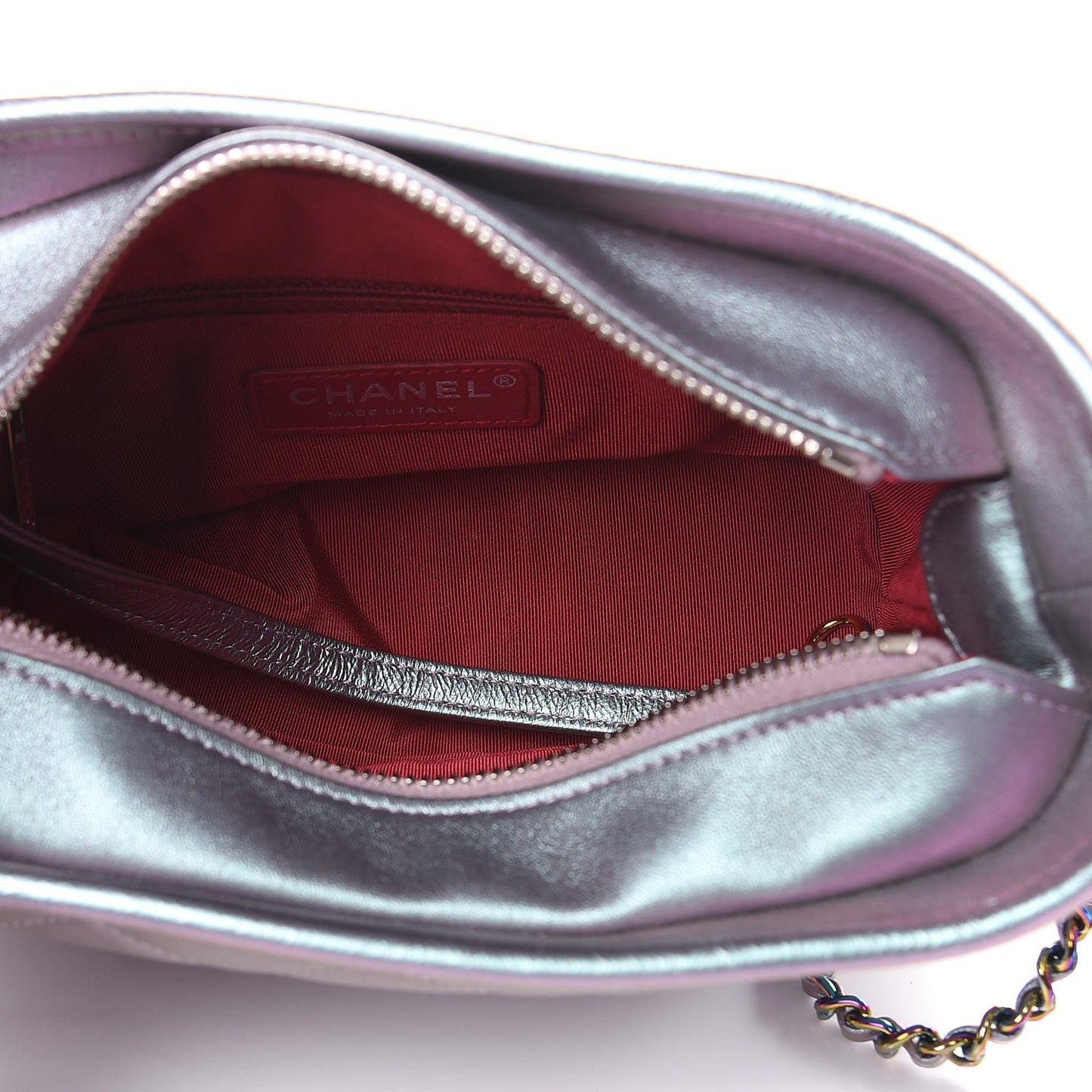 Iridescent Lambskin Calfskin Quilted Small Gabrielle Hobo Light Purple