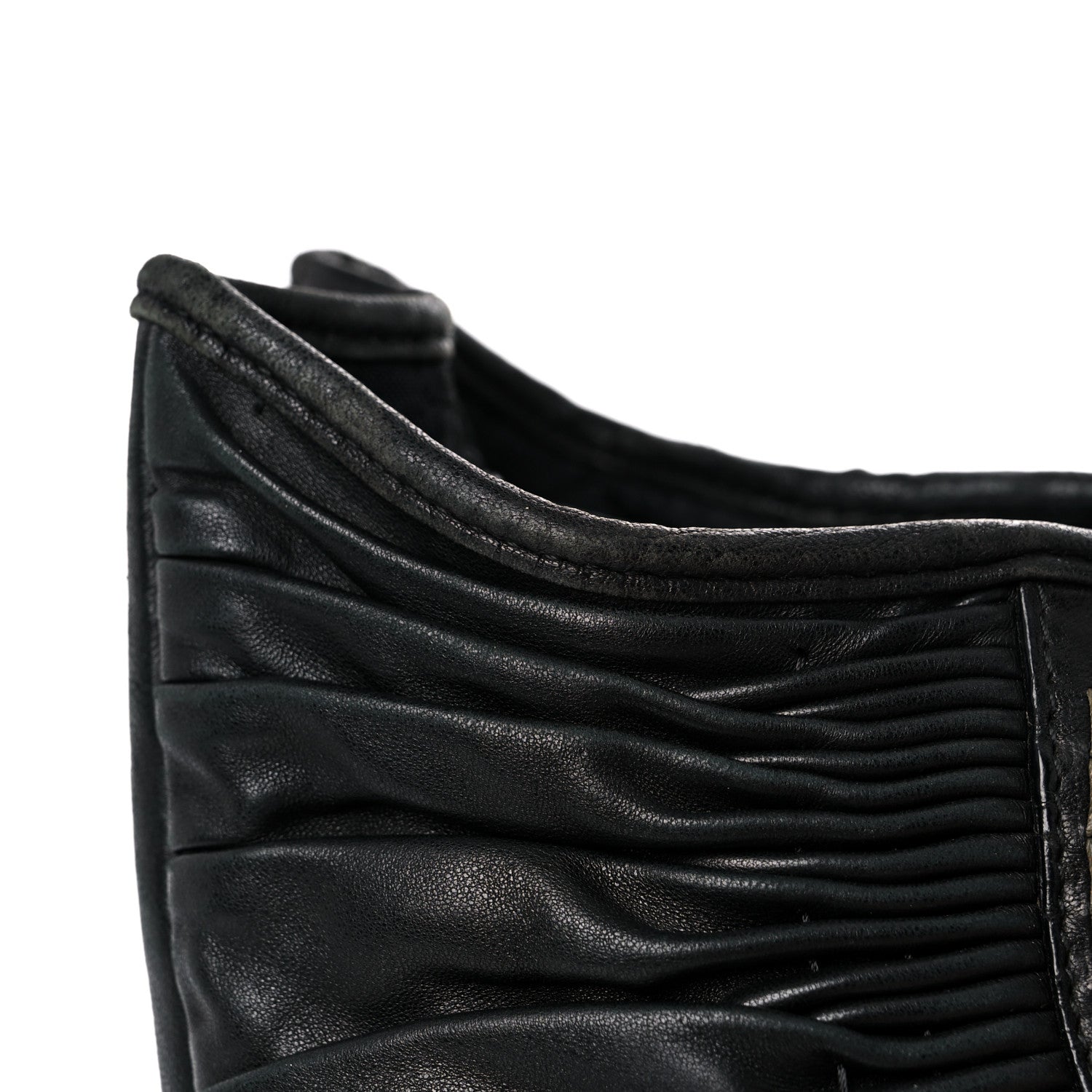 Christian Dior Lambskin Plisse Pleated Basket Tote Bag Black 16 of 18