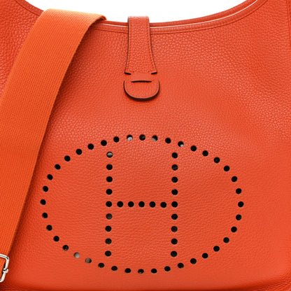 Hermes Taurillon Clemence Evelyne III GM Orange 8 of 12