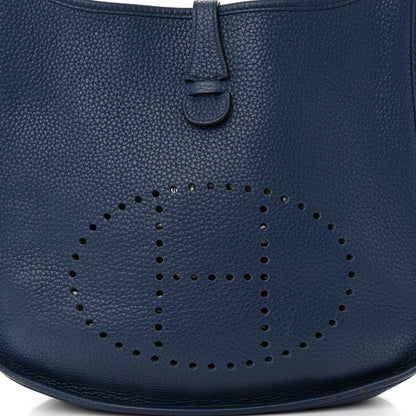 Hermes Taurillon Clemence Evelyne III PM Bleu De Malte 8 of 12