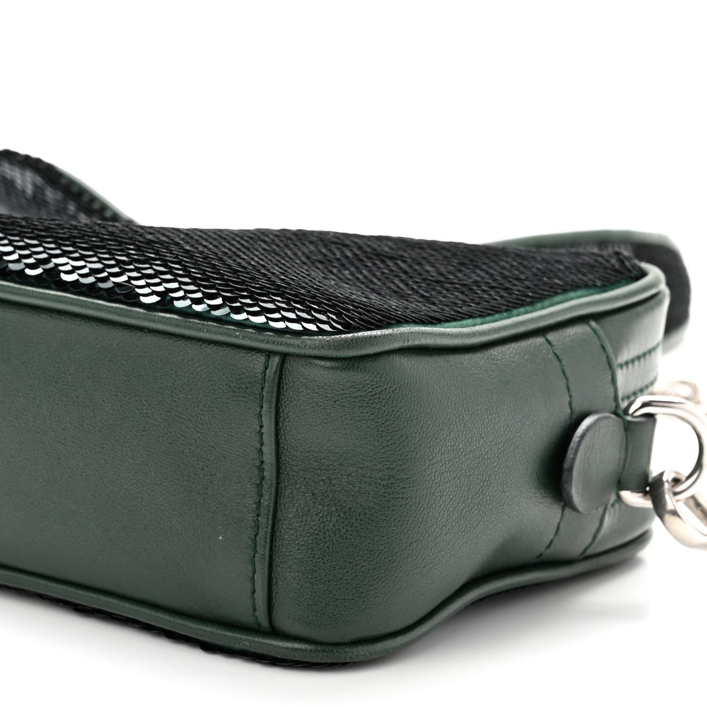 Paillettes Sequin Chain Camera Bag Smeraldo