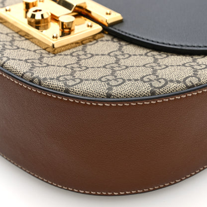 Gucci GG Supreme Monogram Web Medium Padlock Messenger Shoulder Bag Black 10 of 11