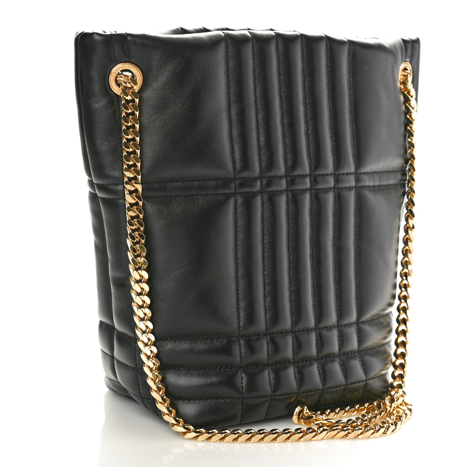 Burberry Lambskin Quilted Small Lola Bucket Bag Black 3 of 9