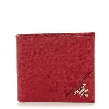Prada Saffiano Bi-Fold Wallet Red 1 of 7