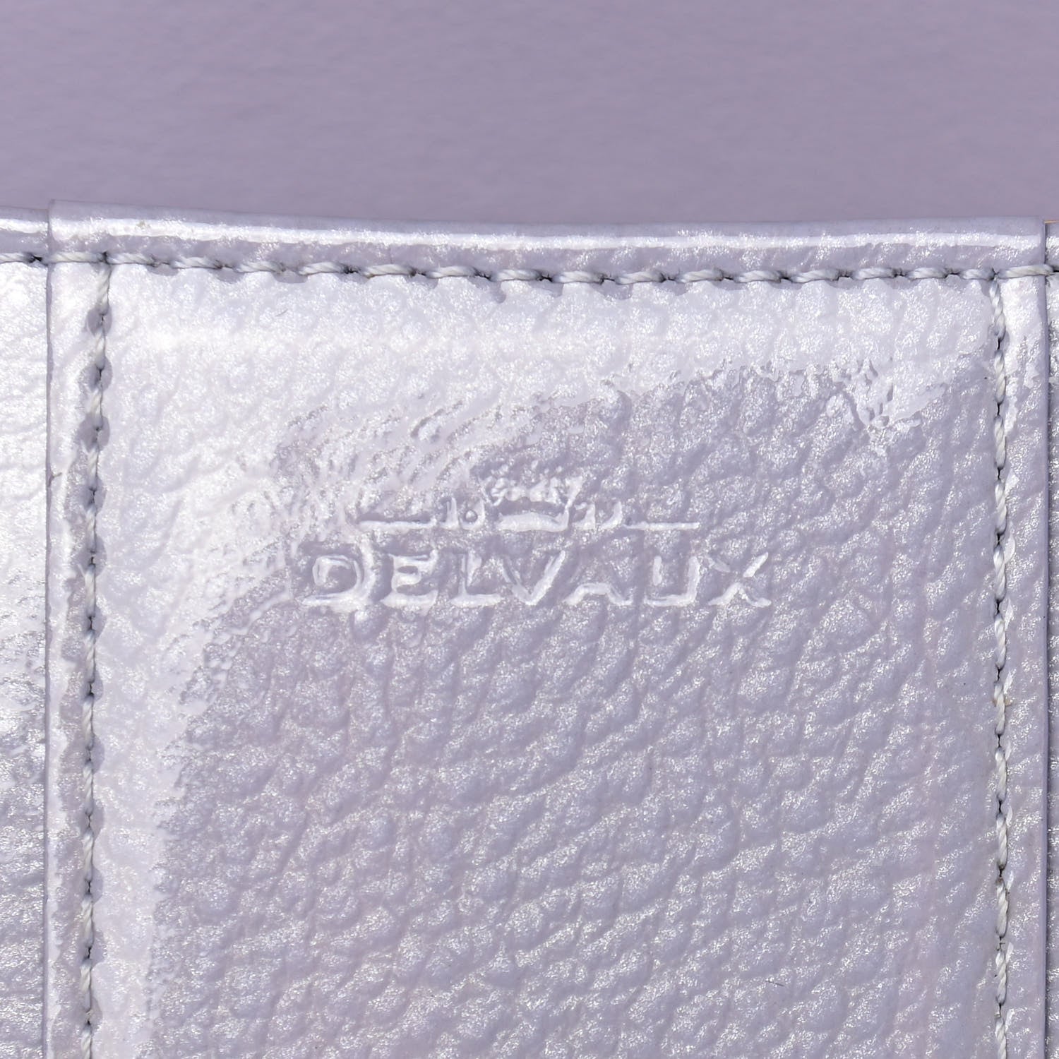 Delvaux Patent Grained Calfskin Mini Brillant Satchel Light Purple 6 of 13