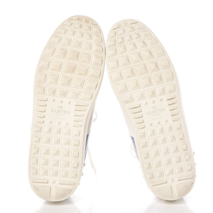 Valentino Garavani Calfskin Japanese Bird Print Rockstud Open Sneakers 39 9 of 16