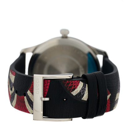 Gucci Stainless Steel Calfskin 38mm Le Marche Des Merveilles Snake Quartz Watch Black 3 of 5