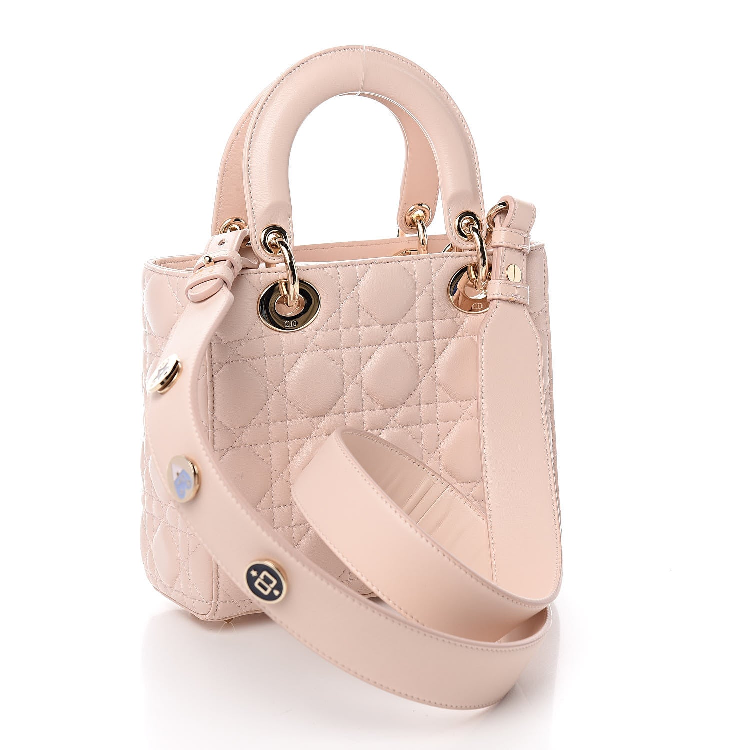 Christian Dior Lambskin Cannage Small Lucky Badges My Lady Dior Pink 3 of 12