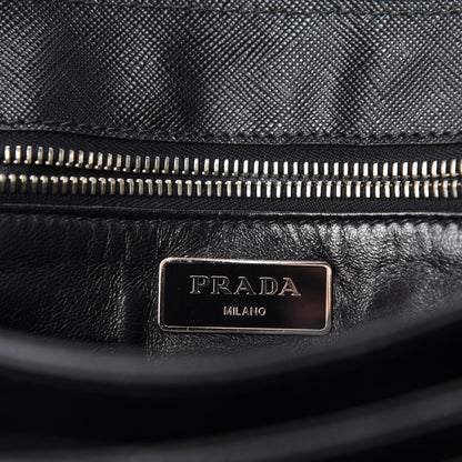 Prada Saffiano Tessuto Nylon Chain Shoulder Bag Black 8 of 11