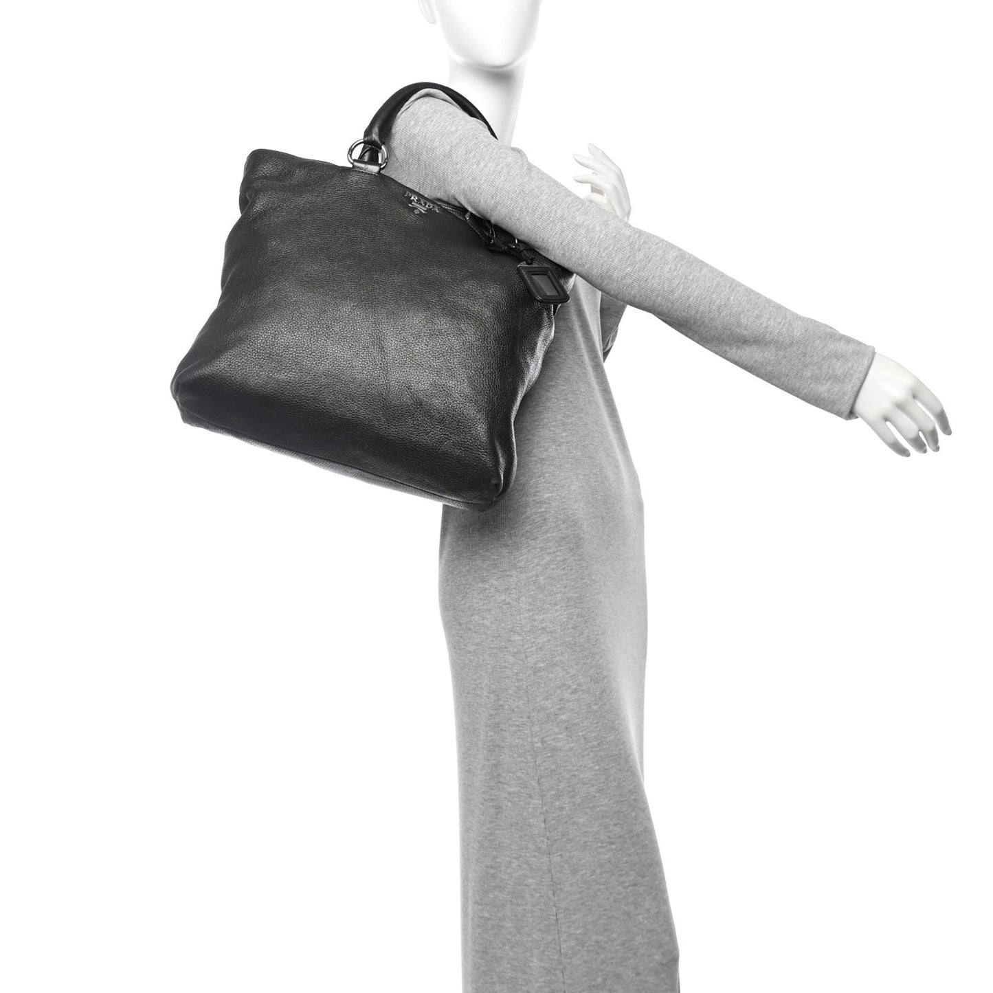 Vitello Daino Shopping Tote Piombo Mordore