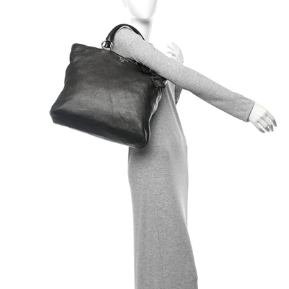 Prada Vitello Daino Shopping Tote Piombo Mordore 2 of 12