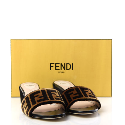Fendi Velvet FF Slide Sandals 38.5 Tobacco 10 of 10