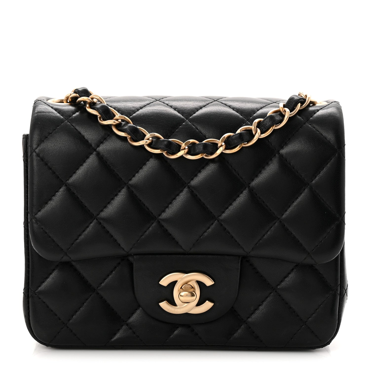 Chanel Lambskin Quilted Mini Square Flap Black 1 of 10