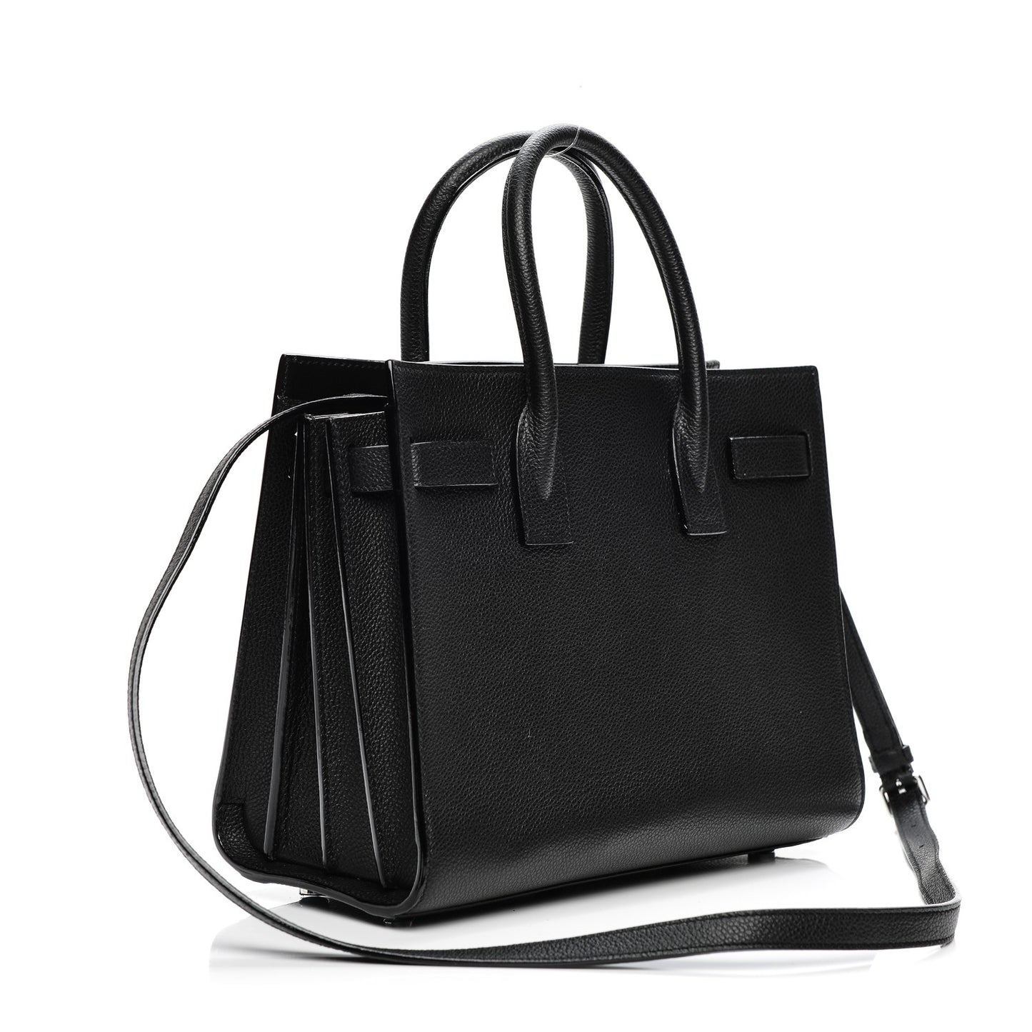 Grained Calfskin Baby Sac De Jour Black