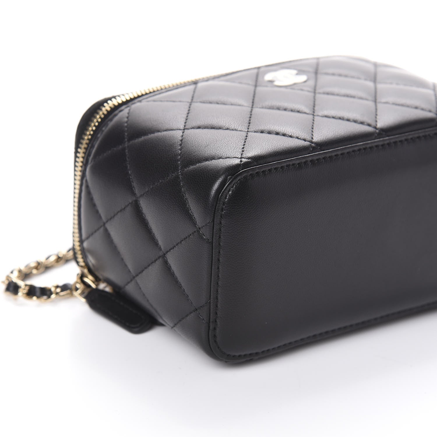 Chanel Lambskin Quilted Small Vanity Case With Chain Black 8 of 9