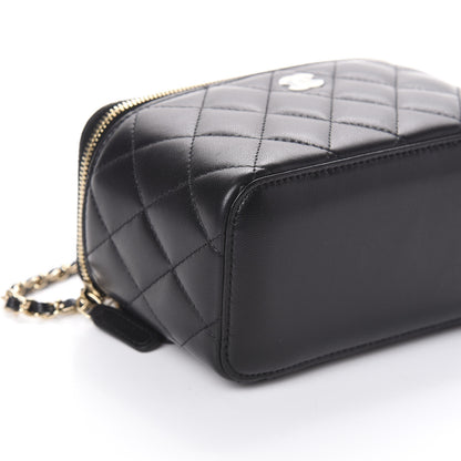 Chanel Lambskin Quilted Small Vanity Case With Chain Black 8 of 9