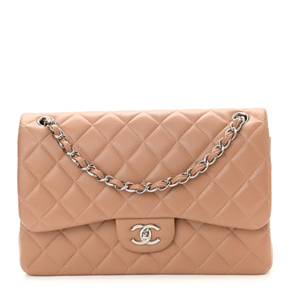 Chanel Lambskin Quilted Jumbo Double Flap Dark Beige 1 of 11